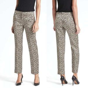 Banana Republic Avery Leopard Print Pants, Short Length